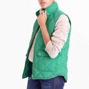 J. Crew Green Quilted Women's Vest